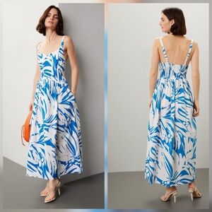 S/W/F Wave Waist Dress Cotton Casual Dress Sweetheart Neckline Size S